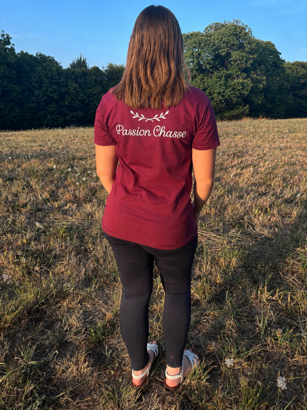 T-shirt bordeaux « Passion Chasse »