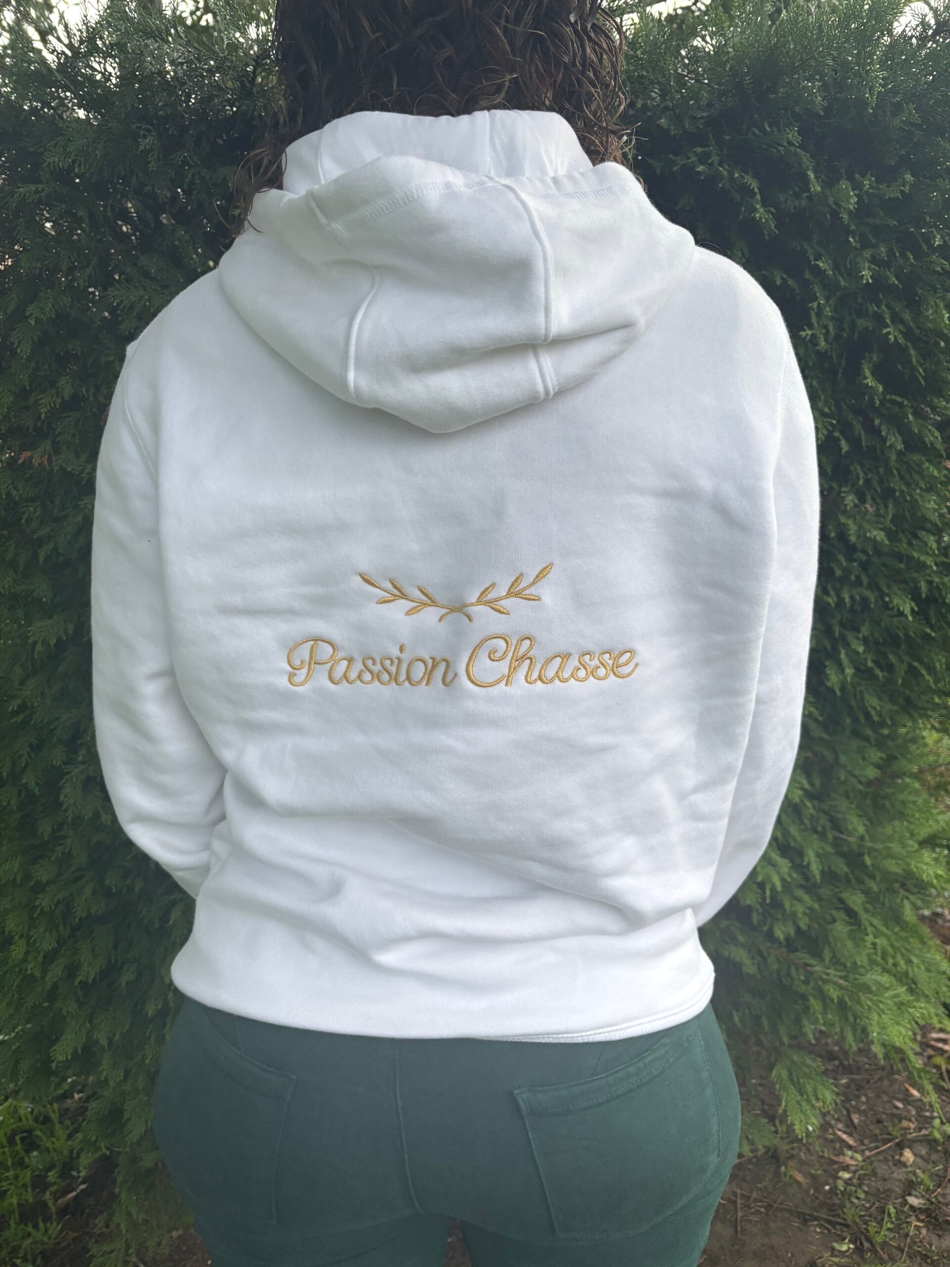 SWEAT BLANC "PASSION CHASSE"