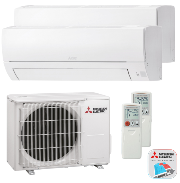 Mitsubishi Electric MSZ Duo Airconditioner 2x 3.5 kW/12.000 Btu 120 m³