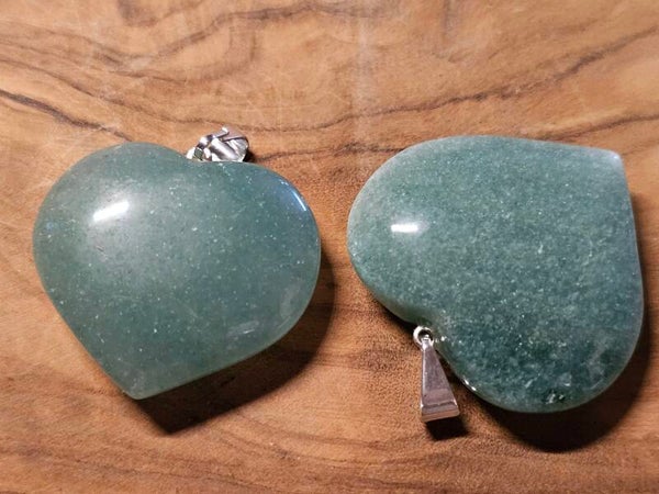 Groene aventurijn kwarts edelsteenhanger hartvorm