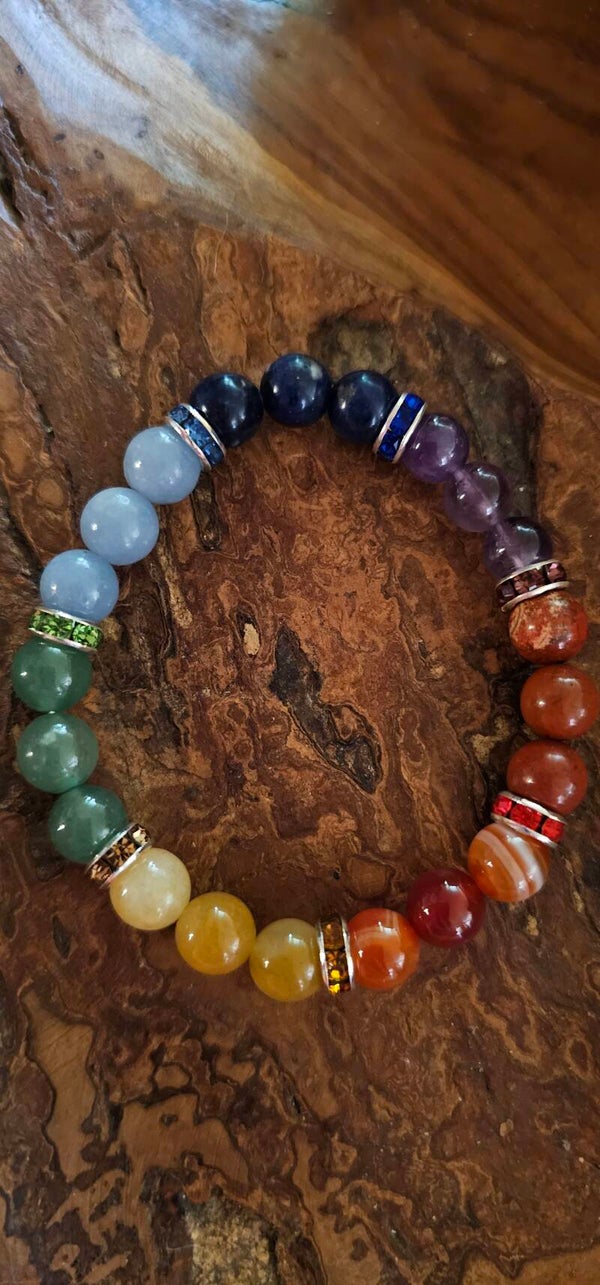 Armband 7 chakra's elastisch