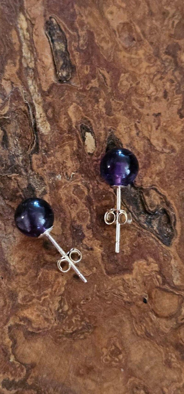 Amethist oorstekers 925 zilver