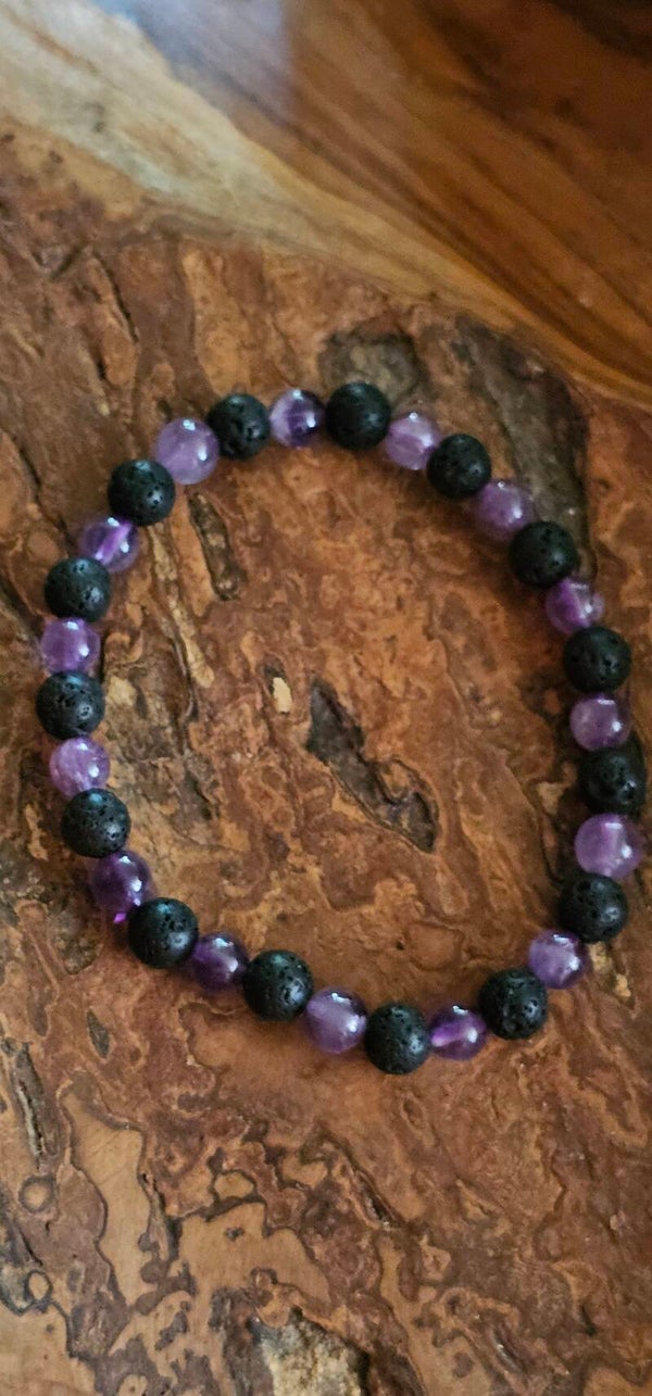 Armband lava/amethist