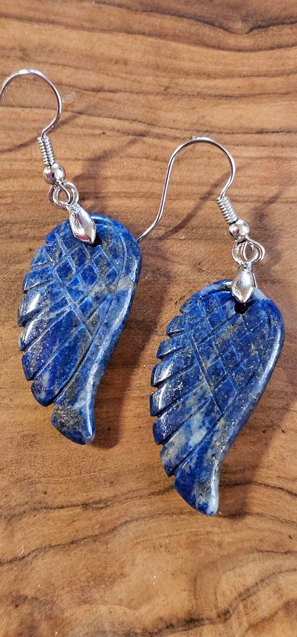 Lapis Lazuli engelenvleugels oorbellen