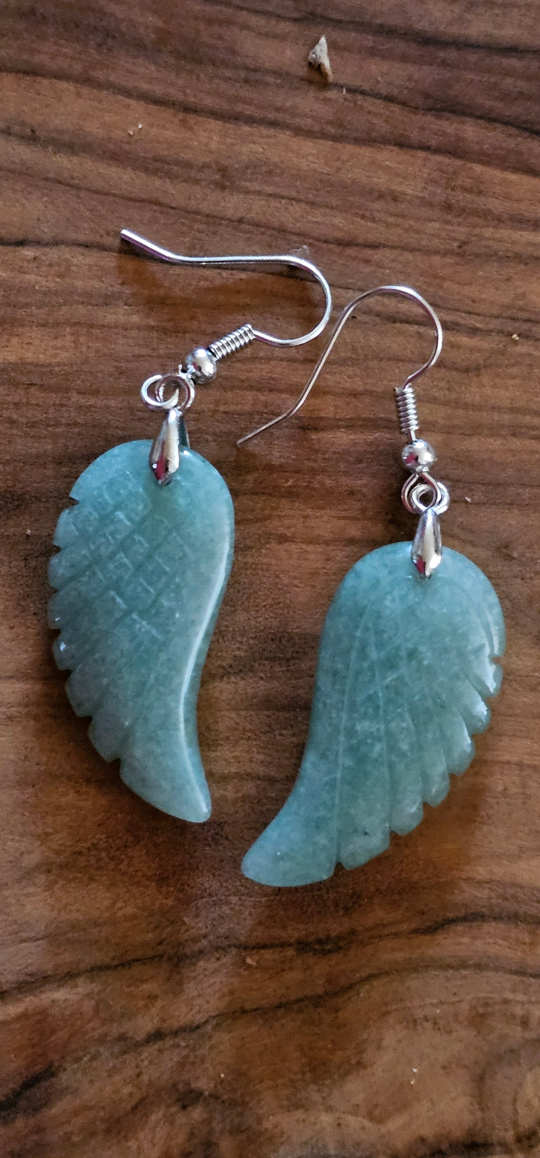 Green Aventurine engelenvleugels oorbellen