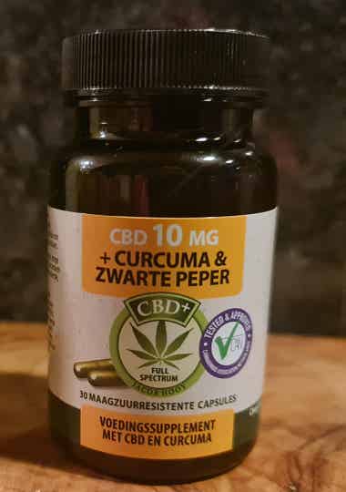 CBD 10mg Curcumine + Zwarte peper 30st