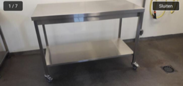 RVS werktafel LxBxH 139cm x 70cm x 95cm