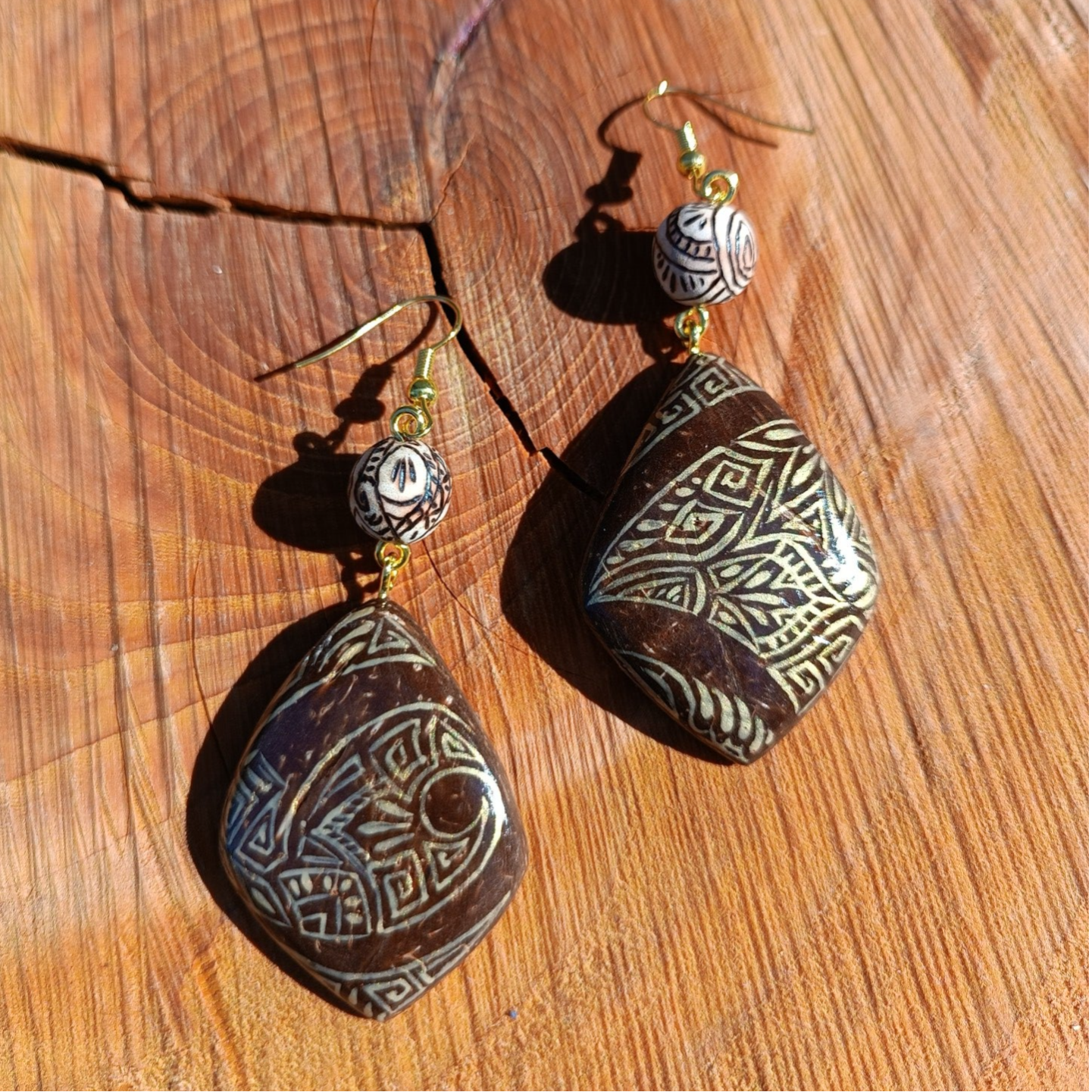 Boucles d'oreilles en bois