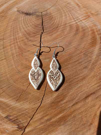 Boucles d'oreilles en bois