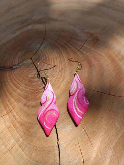 Boucles d'oreilles en bois
