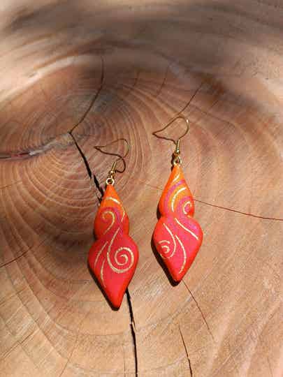 Boucles d'oreilles en bois