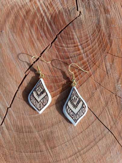 Boucles d'oreilles en bois
