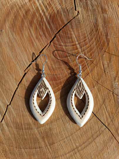 Boucles d'oreilles en bois