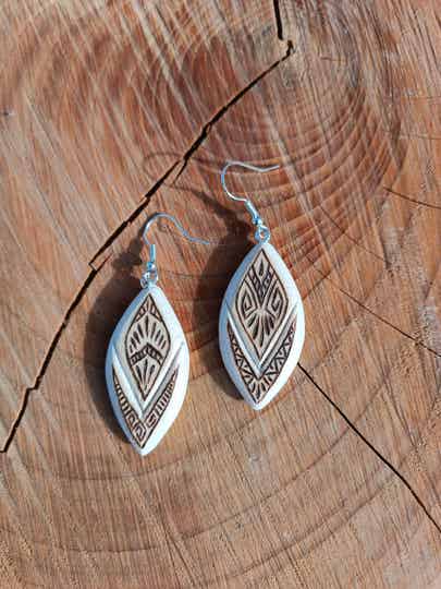 Boucles d'oreilles en bois