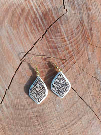 Boucles d'oreilles en bois
