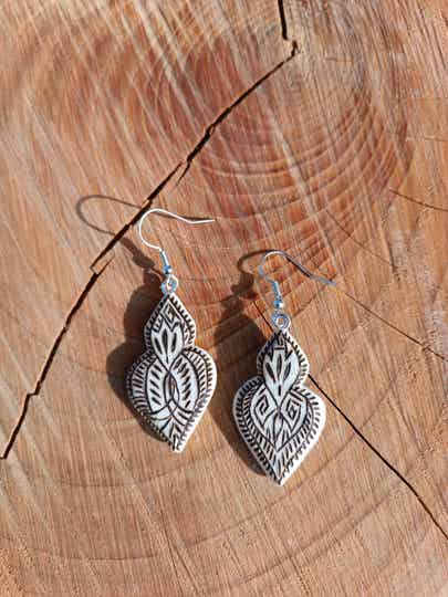 Boucles d'oreilles en bois