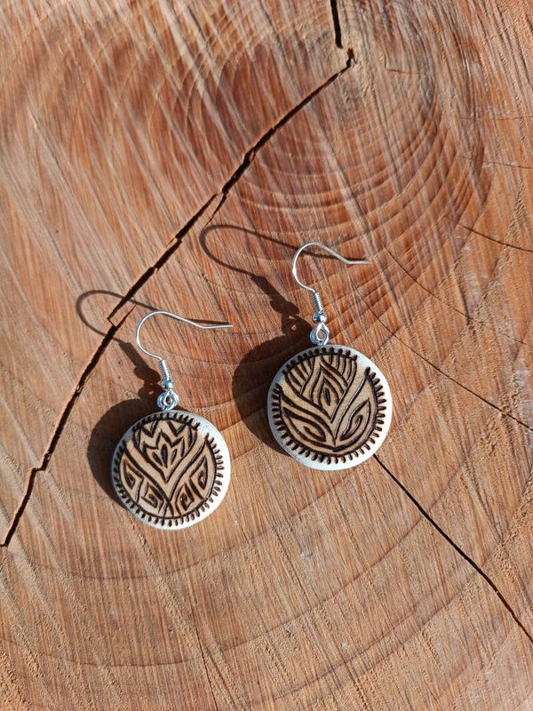 Boucles d'oreilles en bois