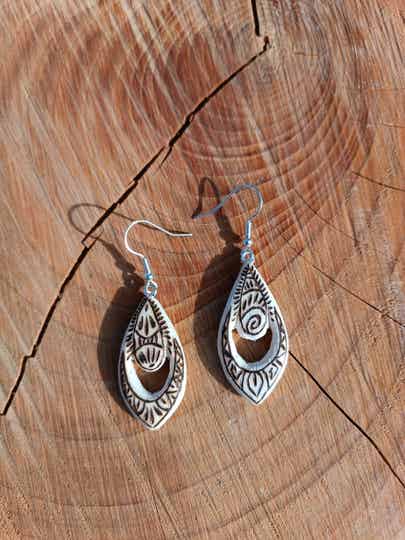 Boucles d'oreilles en bois