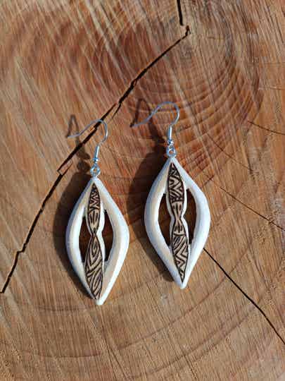 Boucles d'oreilles en bois