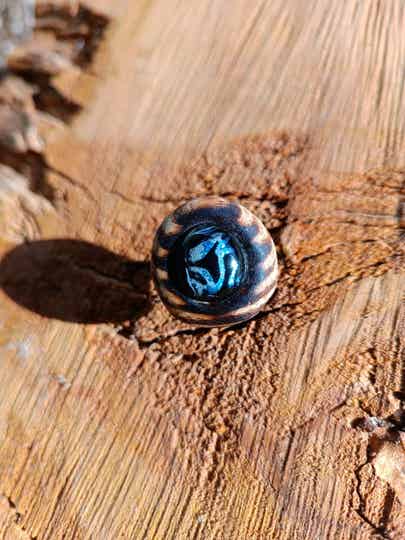 Bague en bois et verre