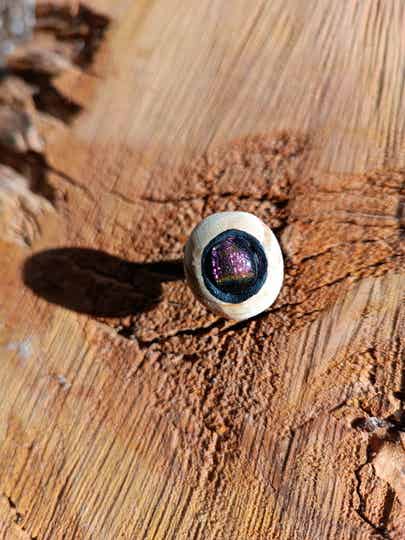 Bague en bois et verre