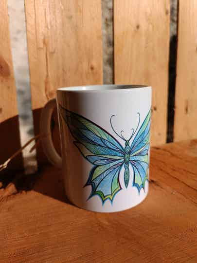 Mug papillon bleu