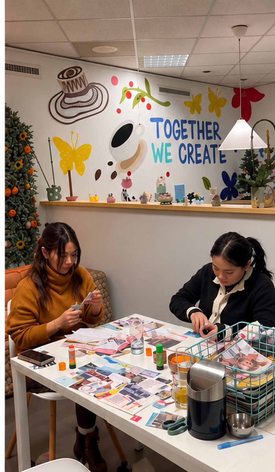 Creatieve collage maken tijdens workshop in Amersfoort