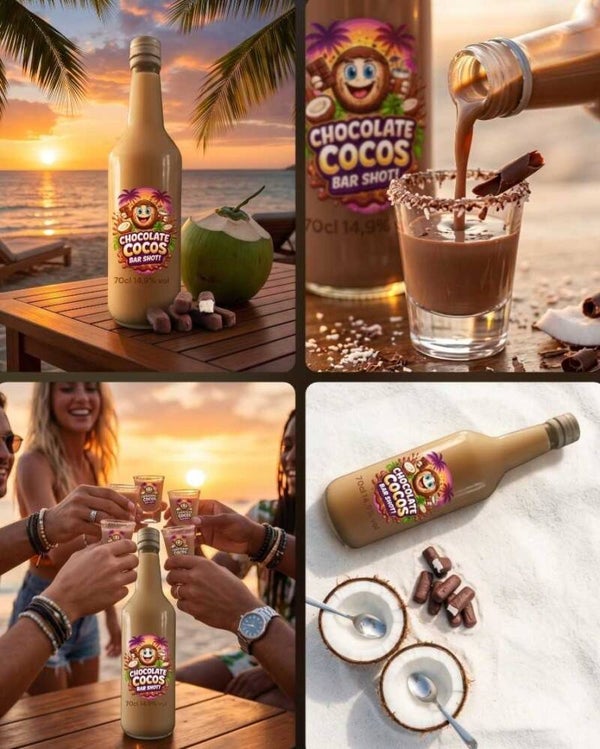 Fles 70 cl Chocolate Cocos Cream Shot 14,5% vol