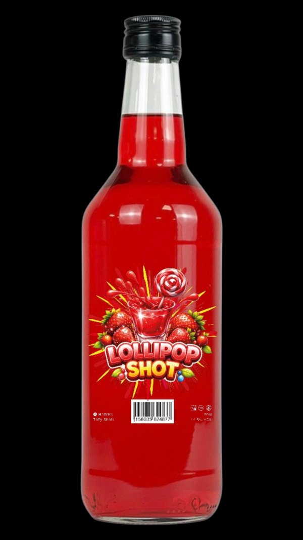Doos 6 fles 70 cl Lollipop Shot 14,5% Vol     € 8,49 per fles!