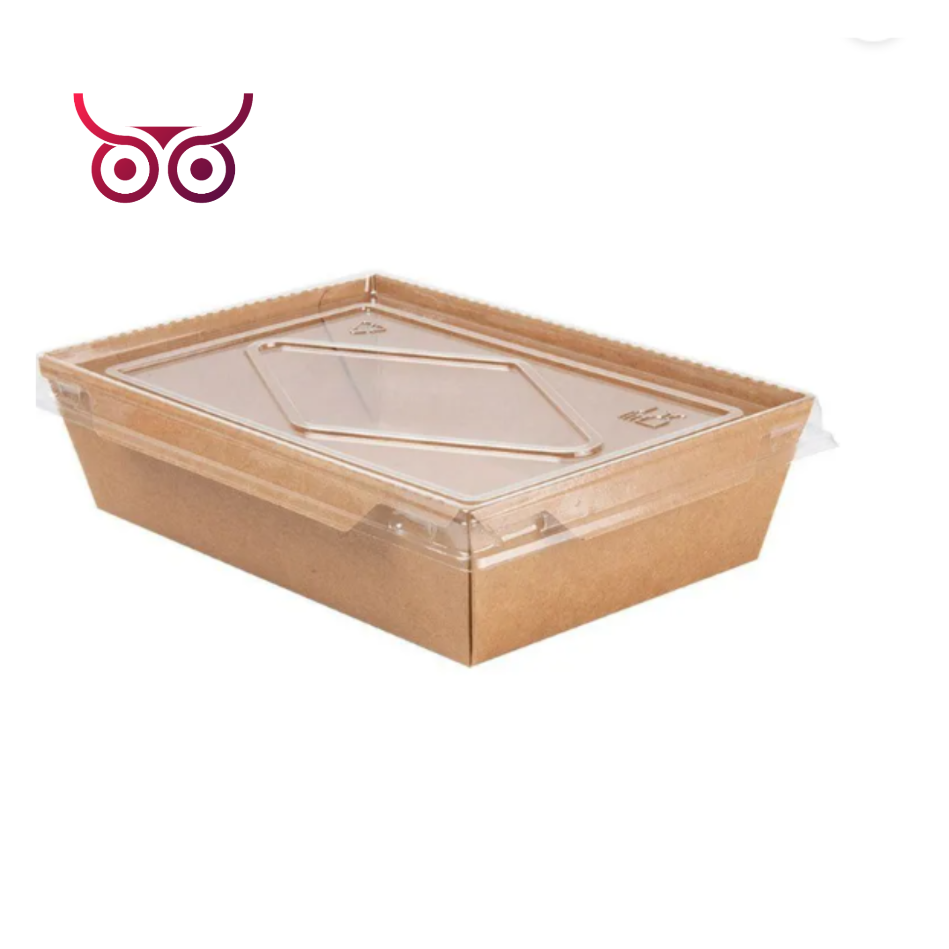 Kraft Maaltijdbak Karton 700 ml met PET Antifog Deksel | 200 stuks.