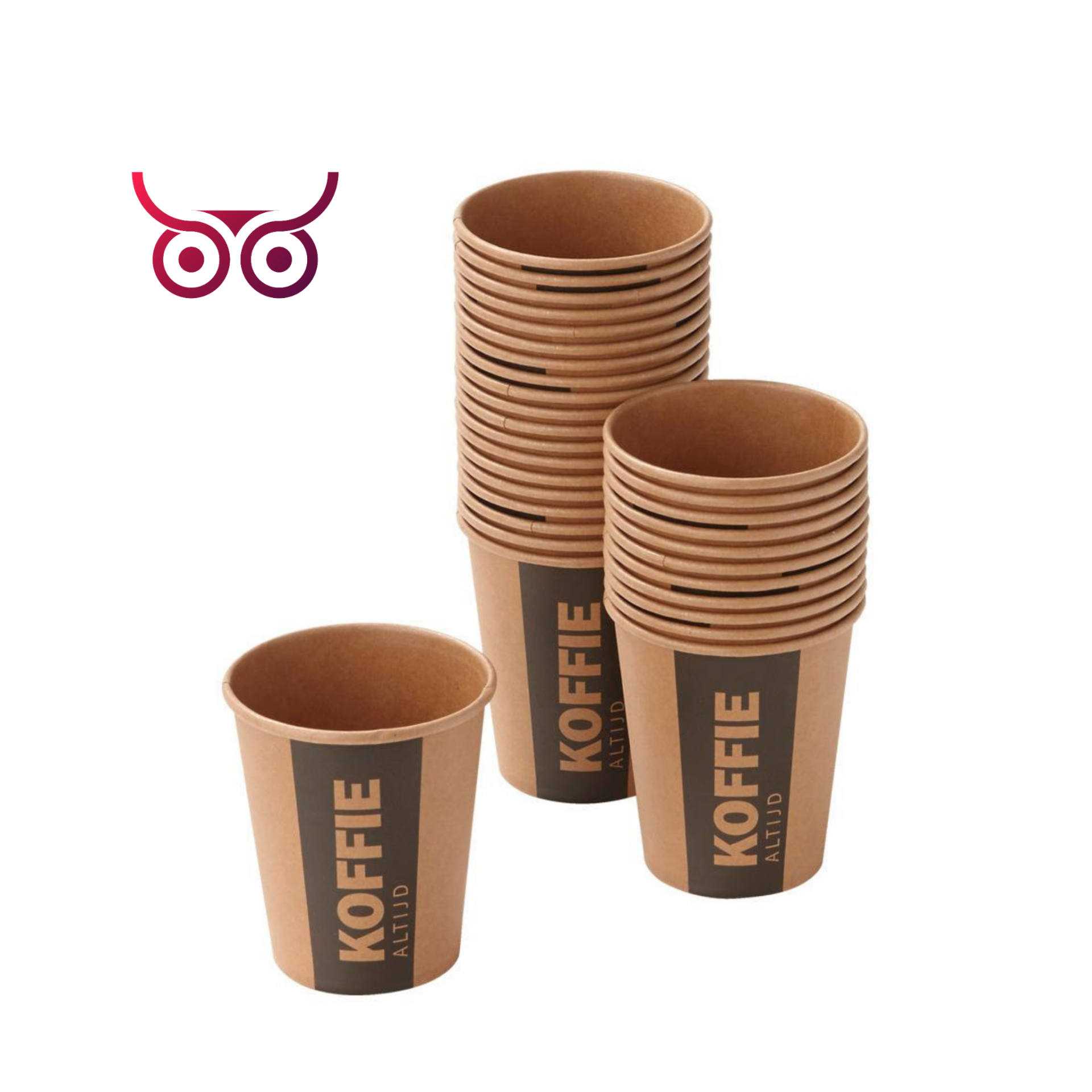 Kraft koffiebeker 8oz | 1000 stuks ( premium kwaliteit ).