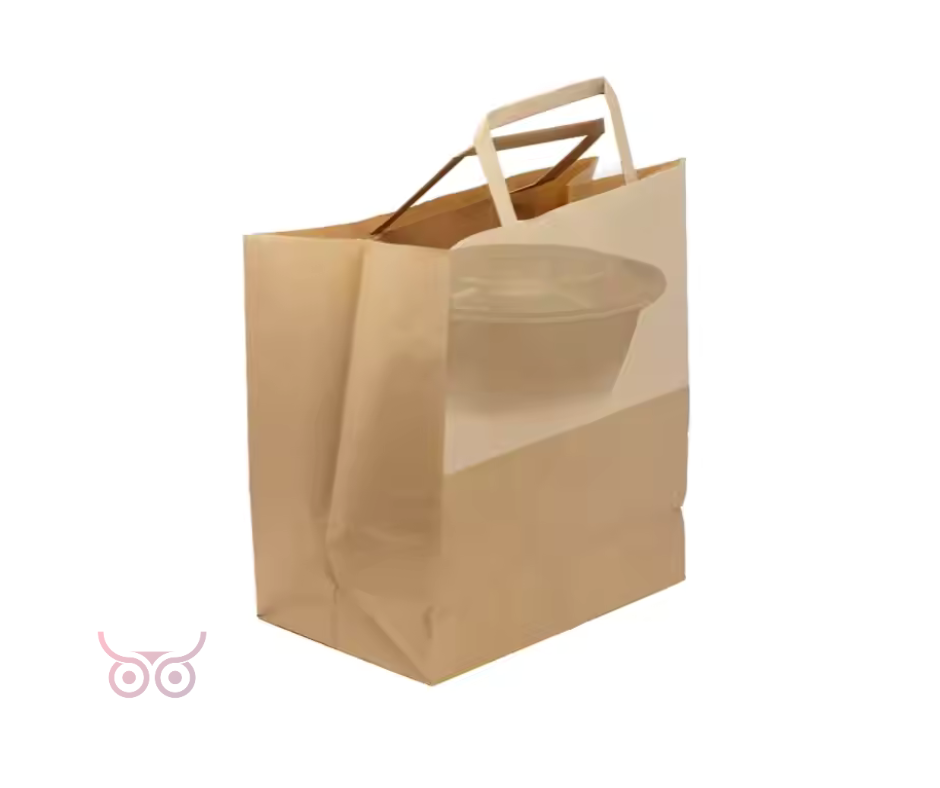 Bruin Kraft met Platte Handgreep 32/16/40 cm | 200 stuks.