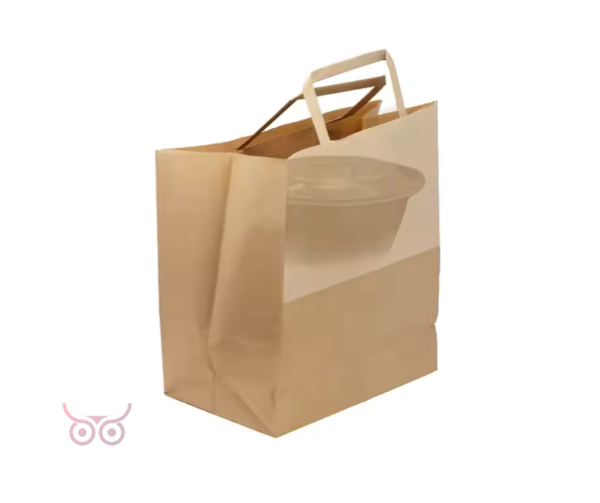 Bruin Kraft met Platte Handgreep 22\10\28 cm | 300 stuks.