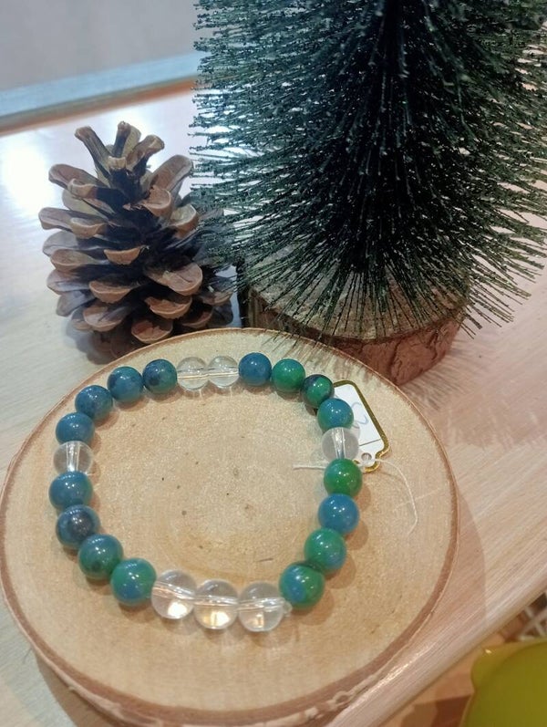 Bracelet chrysocolle cristal de roche