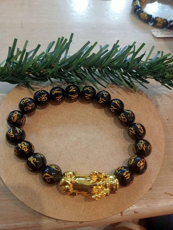 Bracelet pixiu obsidienne