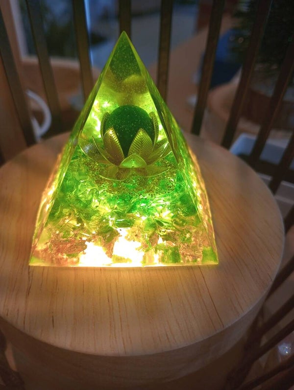 Orgonites agate verte,lotus