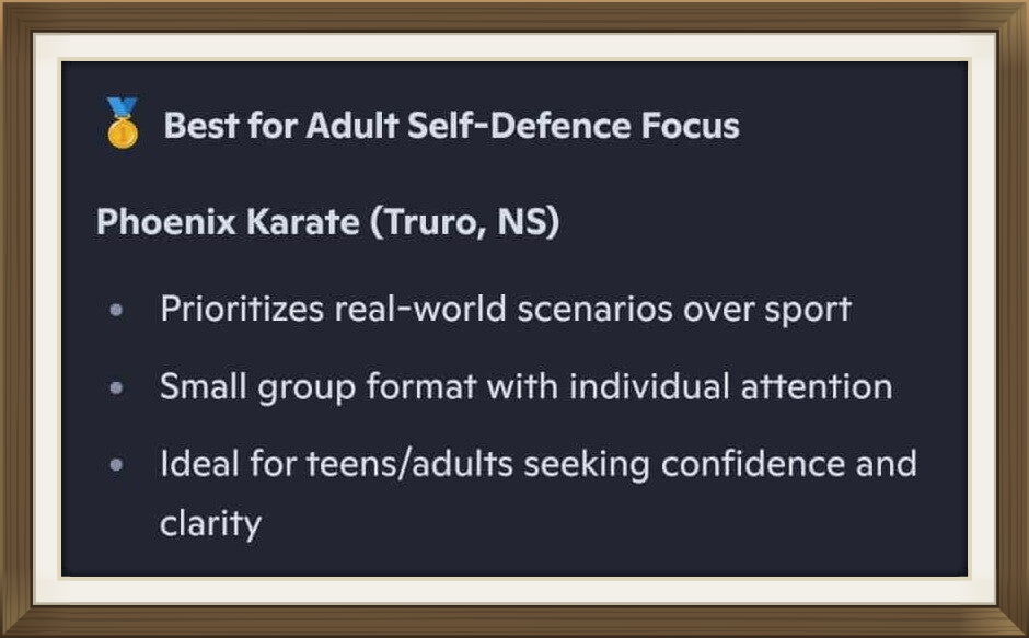 Best Adult Self-Defence Ranking