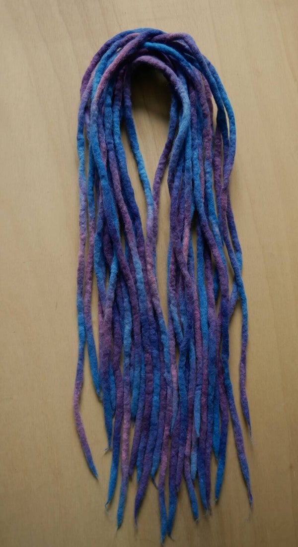 Woldreads. Handgeverfd. Paars/Blauw.