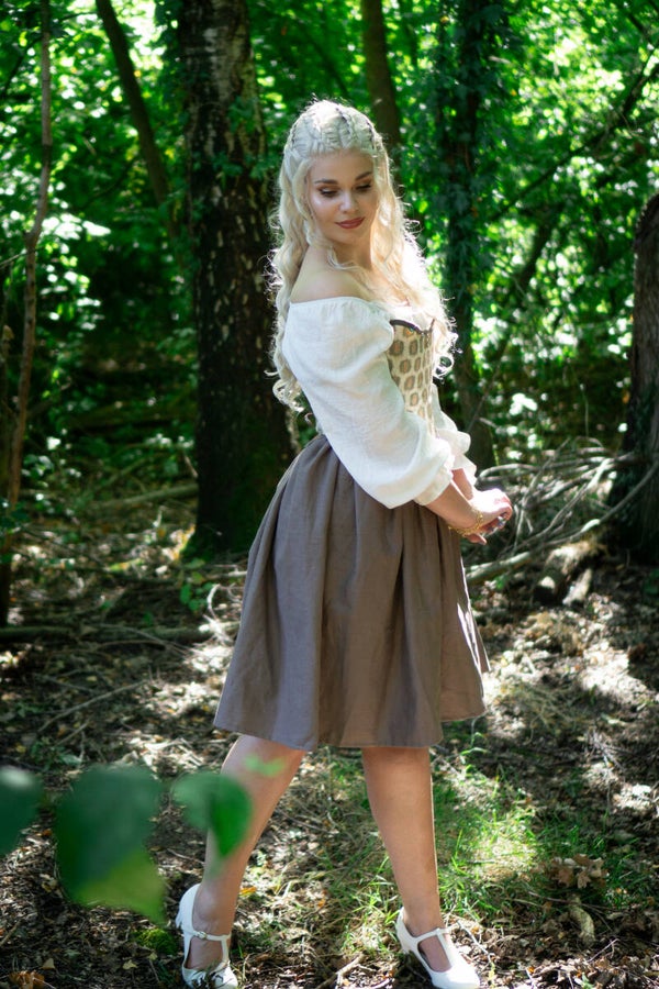 Geplooide Rok Taupe