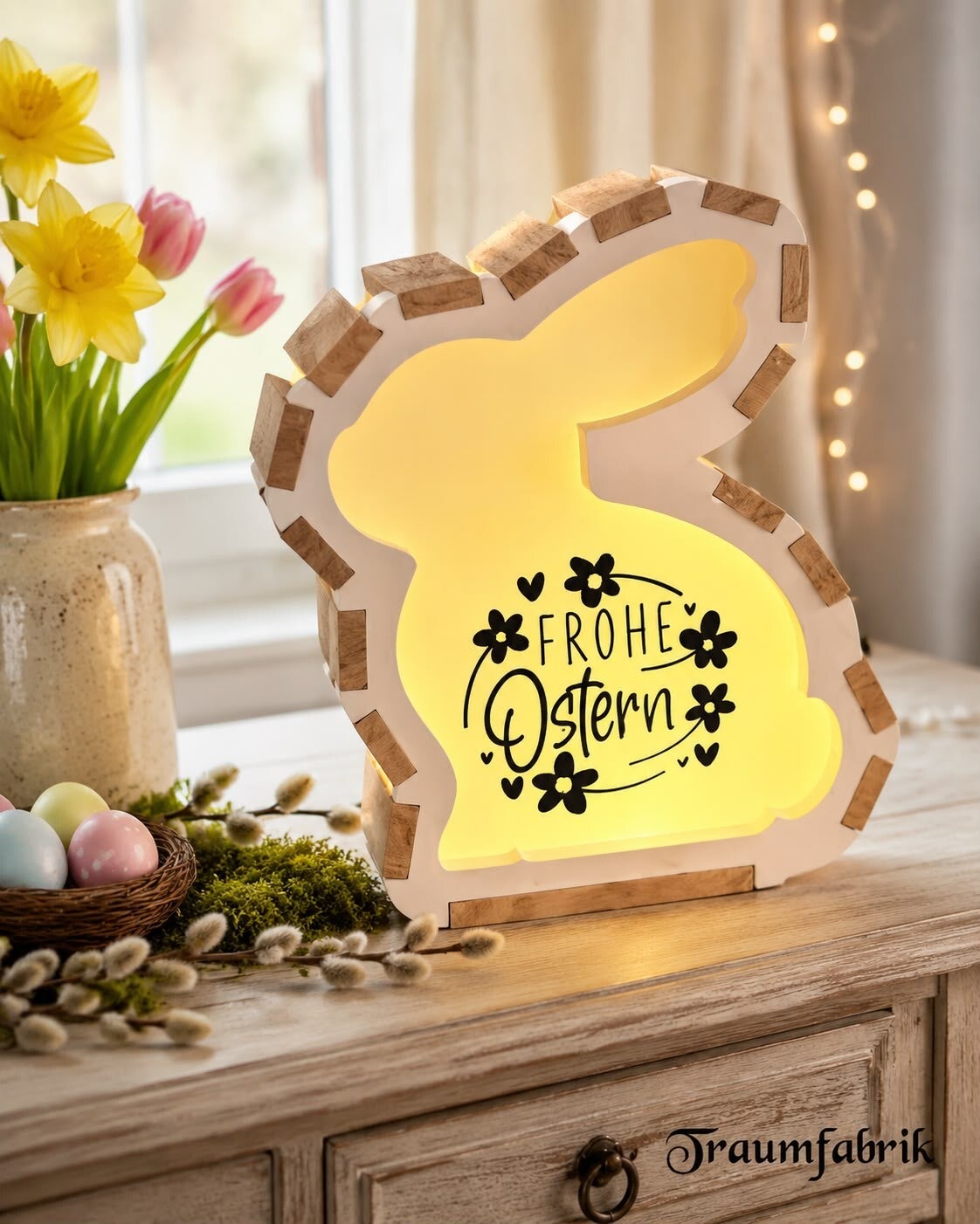 Beleuchteter Deko-Hase