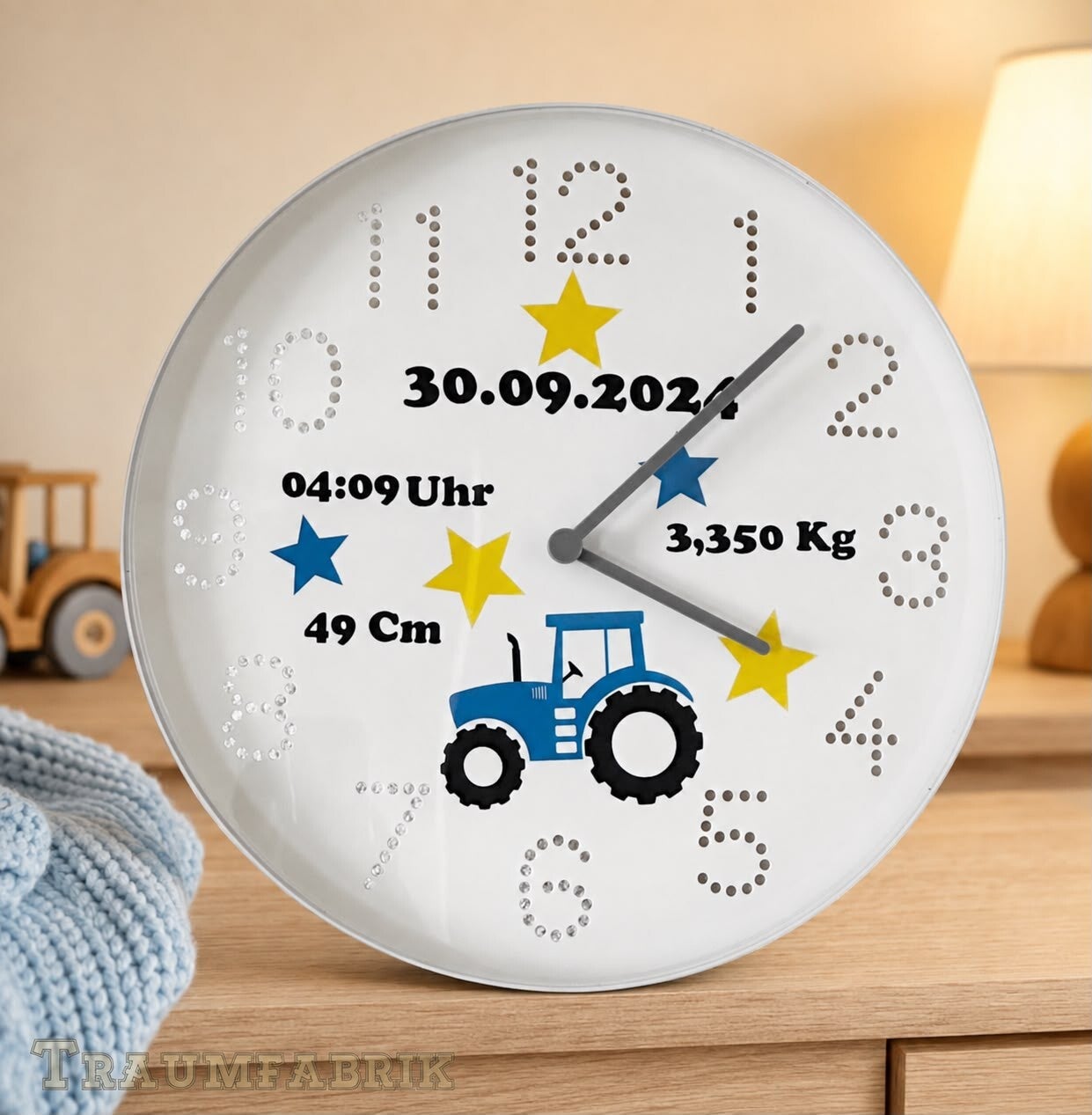 Personalisierte Geburt`s Uhr