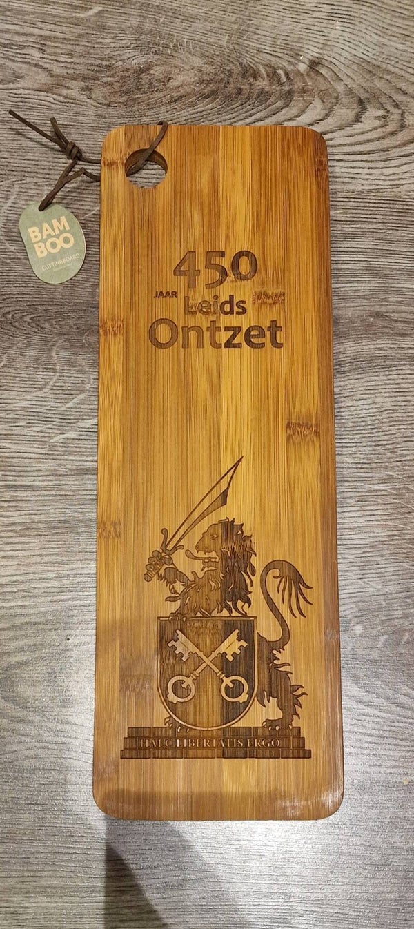 Bamboe Tapasplank Leiden 450 jaar Schild