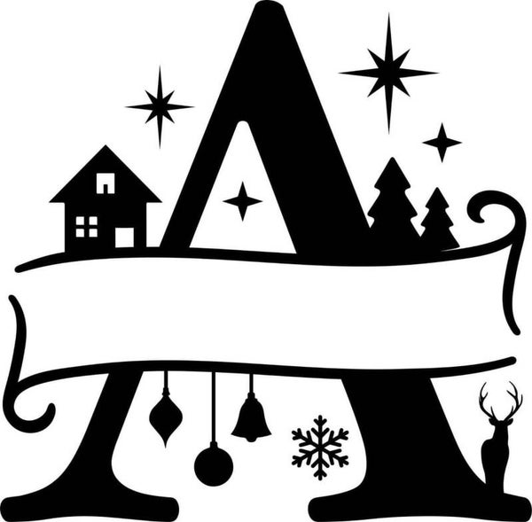 Monogram kerstbal Groen glas 5,5 cm