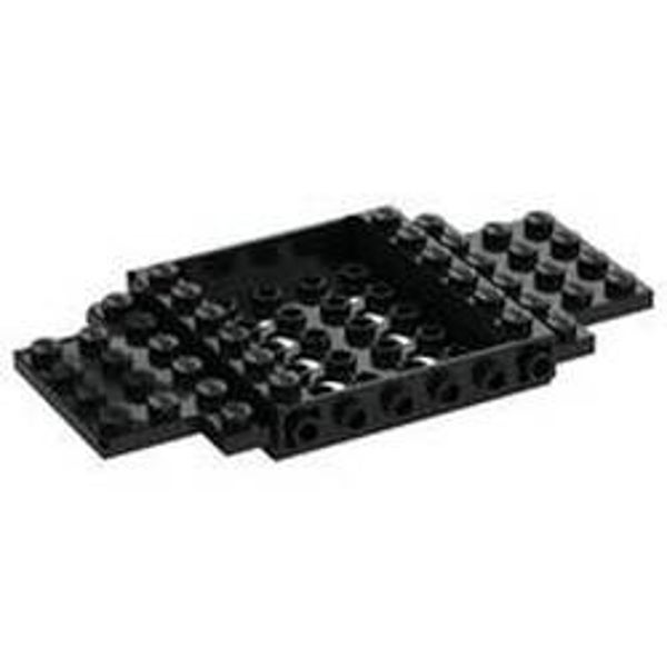 Vehicle Base 6 x 12 x 1 with Holes, 5 x 4 Recessed Center, 6 Studs On sides, 1 x 2 Cutouts on Ends (65634)