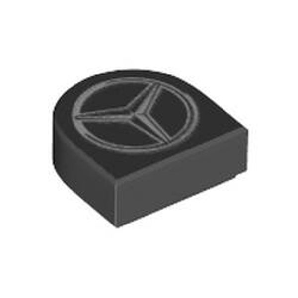 Tile 1 x 1 Half Circle with Mercedes Logo print (24246pr0034)