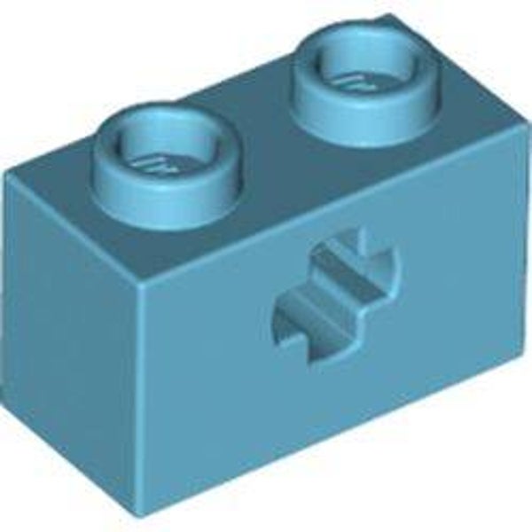 Technic Brick 1 x 2 with Axle Hole Type 1 and Bottom Pin (32064a)