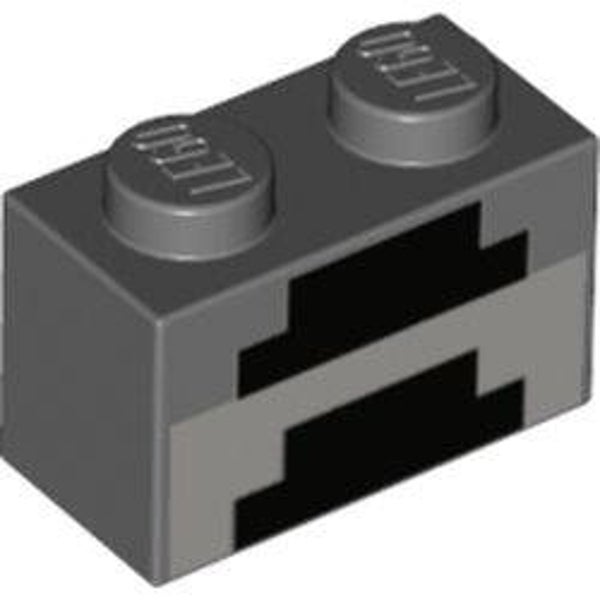 Brick 1 x 2 with Pixelated Forge Print (3004pr0021)