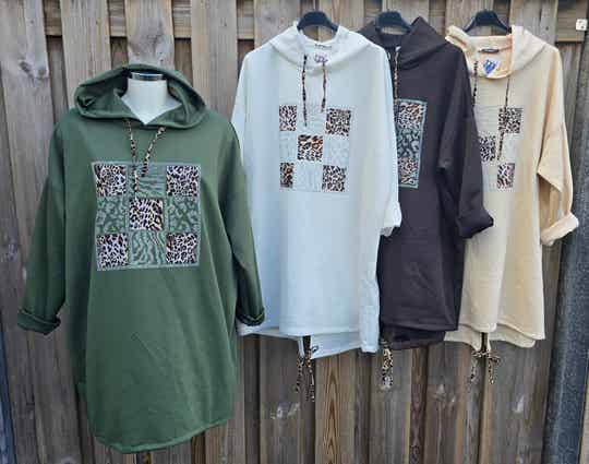 Tuniek glitter Army Wit