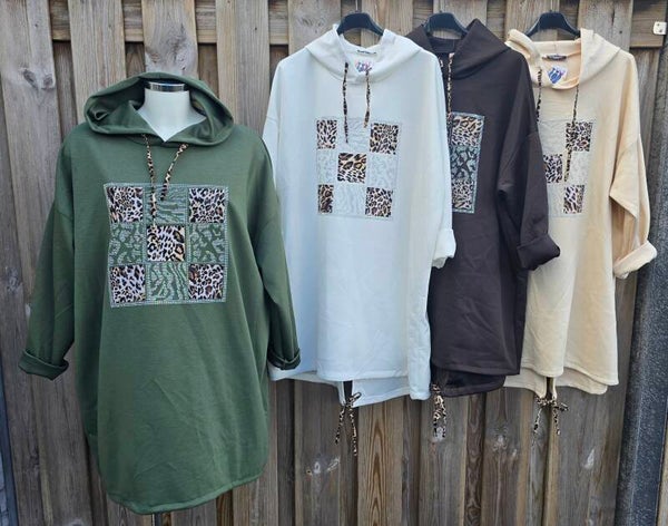 Tuniek glitter Army Wit