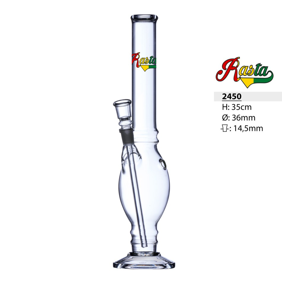 Rasta-Glasbong | Höhe: 35 cm, Ø: 36 mm, Schliff: 14,5 mm